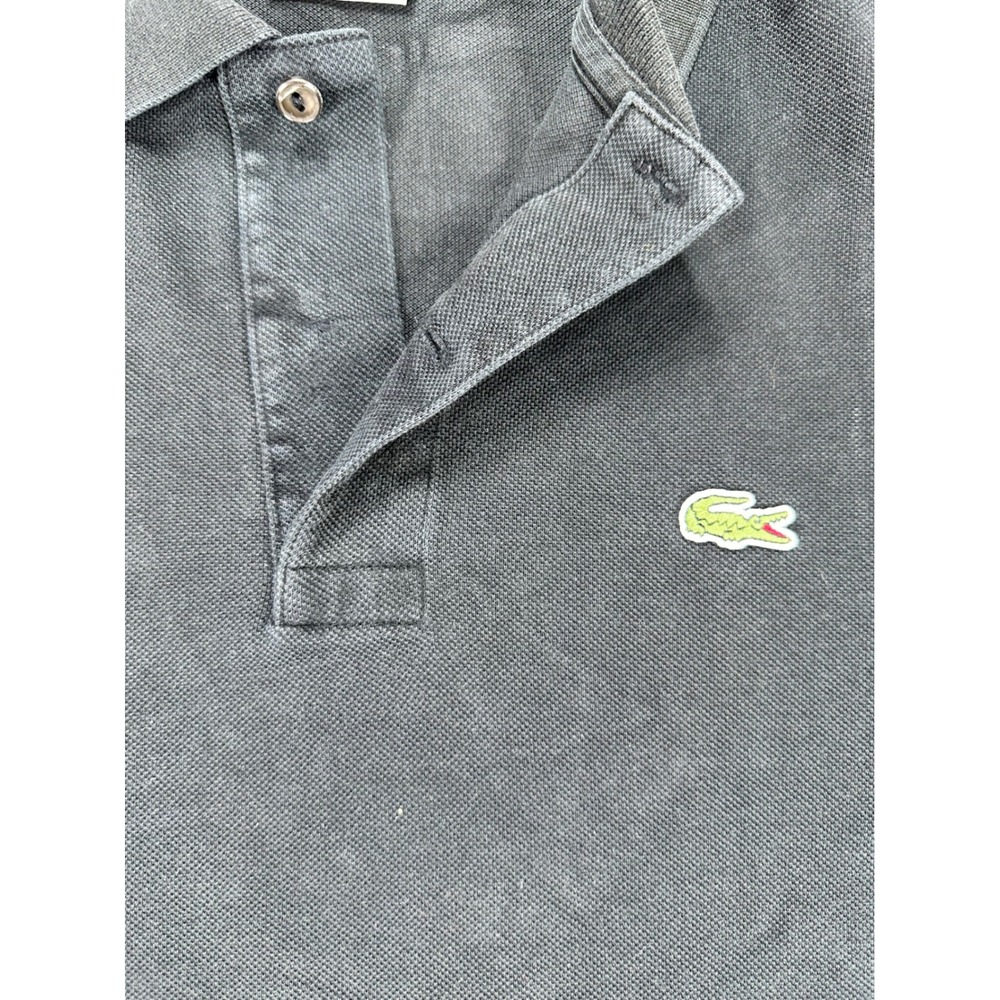 Lacoste Mens Black Cotton Pique Short Sleeve Polo Shirt Size 5 Large - Picture 2 of 6